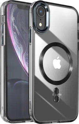 Imagen del producto de Avizar, funda MagSafe para Apple iPhone XR, cristal de color, negra