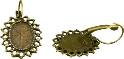 Produktbild von 1 Paar Filigrane Ohrhaken für Cabochon (14 x 10 mm), 35 x 20 mm