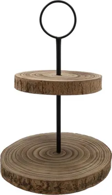 Image de Étagère en bois à deux niveaux, hauteur 38 cm, profondeur 33 cm