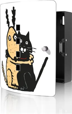 Zdjęcie produktu dla banjado designerska skrzynka na klucze ze stali nierdzewnej na 10 kluczy, szafka na klucze o wymiarach 24 x 21,5 x 7 cm z zamkiem magnetycznym, Best Friends Always [BWSK 11120]