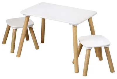 Produktbild von 1 Kindertisch mit 2 Stühlen; weiß