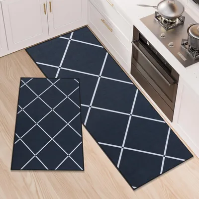 Produktbild von Küchenmatte Set von 2 - Rutschfest und waschbar, 50x80 + 50x150 cm