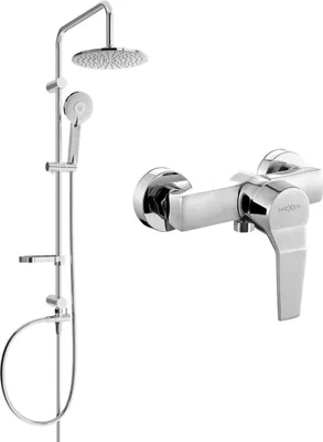 Immagine prodotto di Mexen Carl set doccia esterno con soffione e miscelatore doccia Caro, cromato - 746640240-00
