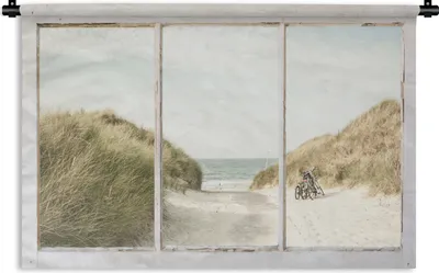 Produktbild von MuchoWow® Wandteppich Wandbehang Aussicht - Strand - Meer 150x100 cm Tapisserie Dekoration Wandtuch - Waschbar - Tapisserien - Wand-Decke