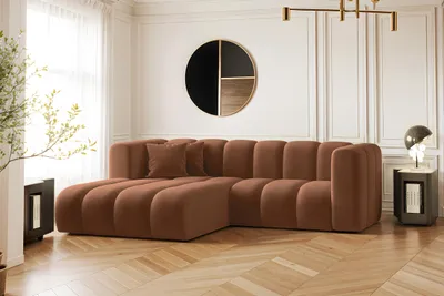 Image de Canapé d'angle, L-from, Canapé Grand modulaire tissu Salvador Marron Gauche