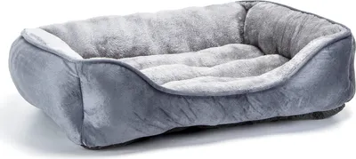 Produktbild von Hundebett Waschbar, Hundekorb Flauschig, rutschfest Hundebetten, Plüsch Hundesofa, grau,87x77cm