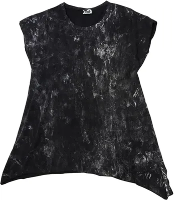 Produktbild von Shirt - Minikleid - Shirtkleid - Used Look - Stonewashed - schwarz