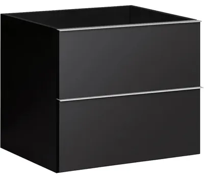 Obrázok produktu pre CERANO – Kúpeľňová skrinka pod umývadlo s úchytkou Velora – čierna matná, chrómová úchytka – 59 x 53 x 46,5 cm