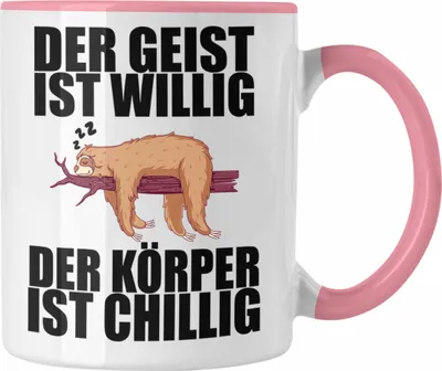 Produktbild von Trendation - Lustige Tasse mit Spruch Faultier Mitarbeiter Arbeitskollege Geschenk Büro (Rosa)