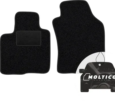 Produktbild von moto-MOLTICO Vorne Fußmatten Auto Velours Autoteppiche Schwarz Automatten Set 2-teilig passend für Lancia Ypsilon IV ab 2011