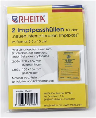 Produktbild von Impfpasshüllen im 2er Set transparent, 200 x 136 mm