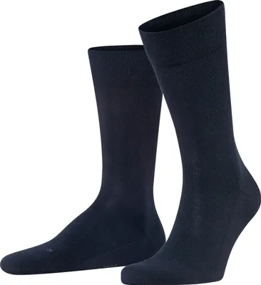 Image de FALKE Chaussettes pour hommes - Sensitive London, bas, uni, mélange de coton bleu foncé 43-46