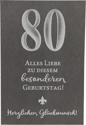 Produktbild von 11566 Depesche Zahlenkarte, Glückwunschkarte-80 Alles Liebe zu diesem besonderen-grau