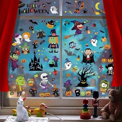 Produktbild von Famanu Halloween-Sticker Wiederverwendbar - 9 Bögen