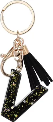 Image de Porte-clés Alphabet V Noir - Élégance Personnalisée KP37792
