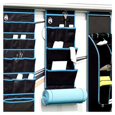 Produktbild von Aufbewahrungstasche in Schwarz und Blau 91 x 47,5 cm leicht und langlebig für Camping und Outdoor