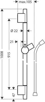 Obrázek produktu pro HANSGROHE 28631700 Sprchová tyč Unica'S Puro 900 mm
