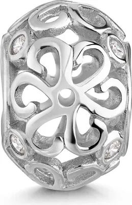 Produktbild von MATERIA by Matthias Wagner 925 Silber Bead Blüten Element mit 8 Zirkonia hochglanz 1200
