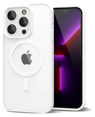 Produktbild von Magnetisch Hülle für iPhone 13 Pro, Kompatibel mit MagSafe, Transparent Acryl Stoßfeste Handyhülle Weiß