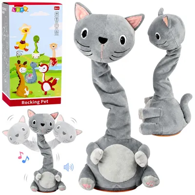Produktbild von Interaktives Kuscheltier: Tanzende Katze mit Musik, Maskottchen, grau