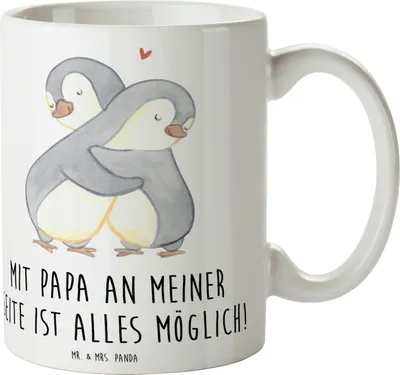 Produktbild von Mr. & Mrs. Panda Tasse Papa Möglichmacher - Weiß - Geschenk, Aufmerksamkeit, Bedanken, Kaffeetasse, Anerkennung, Kaffeebecher, und Kind, Teetasse, Becher, Danke sagen