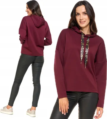 Produktbild von Women's MORAJ Loose Hooded Sweatshirt mit Goldverzierungen Lila Bequem 3XL