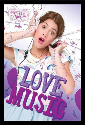 Produktbild von Violetta - Poster - Love Music + Wechselrahmen, Shinsuke® Maxi MDF schwarz, Acryl-Scheibe
