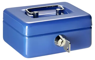 Produktbild von Alco Geldkassette Mini-Box Stahlblech 125x95xx60mm blau