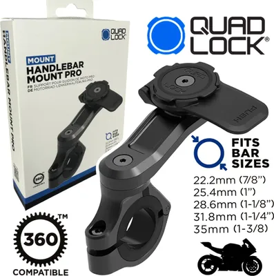 Produktbild von QUAD LOCK Motorrad Lenkerhalterung PRO für Handy Smartphone schwarz