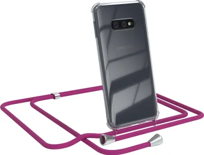 Produktbild von EAZY CASE Handykette kompatibel mit Samsung Galaxy S10e, Handyhülle mit Umhängeband, Handykordel, Schutzhülle Clear, Band in Rosa