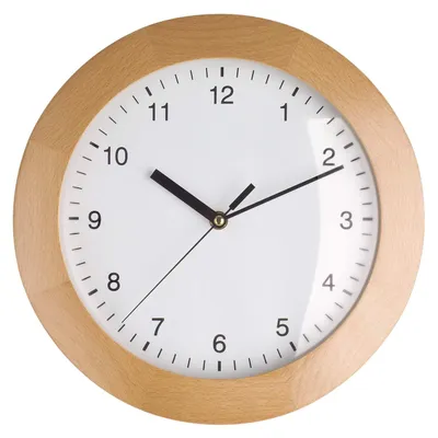 Radiogesteuerte Wanduhr aus Holz, 31 cm, Braun
