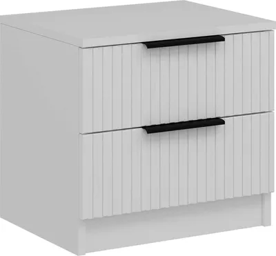 Image de Meranti - Table de chevet, 50x40x47h cm Blanc, une Étagère
