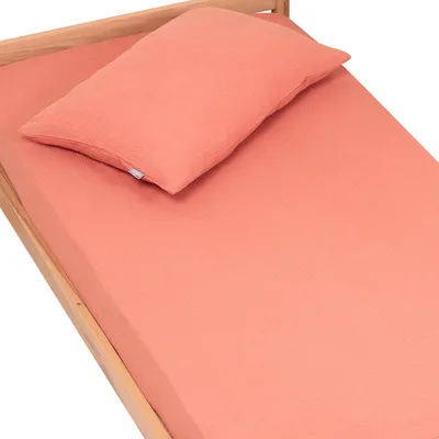 Produktbild von Spannbettlaken Jeanne - 90x200 cm - Terrakotta | by SEVIRA KIDS