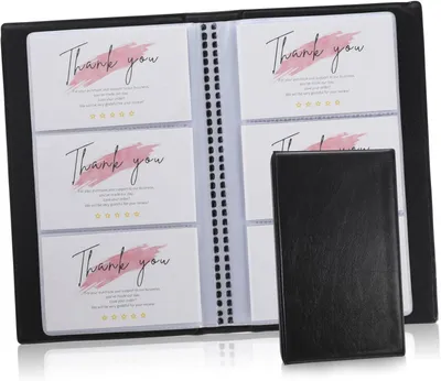 Produktbild von Visitenkartenbuch aus Polyurethanmit 240 Fächern zur Organisation und Aufbewahrung in Schwarz