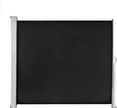 Zdjęcie produktu dla Rozsuwana markiza boczna Mucola nieprzezroczysta roleta boczna z uchwytem ściennym osłona przeciwwiatrowa - czarna 180x300 cm