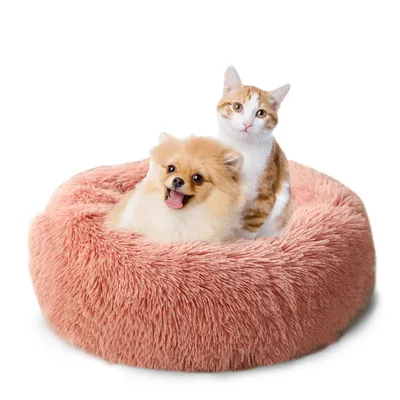 Produktbild von Tierbett Tierbetten, Katzenbett waschbar Flauschiges Hundebett 50/60/70/100 cm für Katzen und kleine Hunde, plüsch Katzenkissen rund