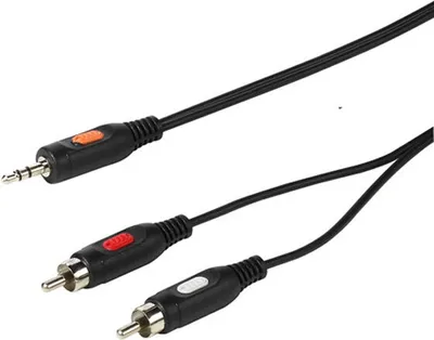 Produktbild von ViVanco™41030, 3.5mm, Männlich, 2 x RCA, Männlich, 1,5 m, Schwarz