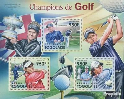 Produktbild von Briefmarken Togo 2011 Mi 4377-4379 Kleinbogen (kompl. Ausgabe) postfrisch Golf-Champions