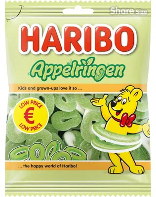 Produktbild von Haribo Apfelringe 135g – Fruchtige Apfelringe, süßer Snack, praktischer Beutel