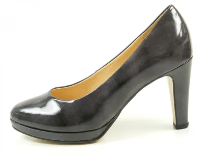 Produktbild von Gabor 51-270 Schuhe Damen Plateau Lack Pumps Weite F , Schuhgröße:37.5, Farbe:Grau