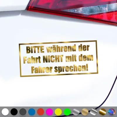 Produktbild von PantherPixel Fahrer Aufkleber Während Der Fahrt Nicht Sprechen Sticker Auto Geschenkidee Farbe Chrom-Gold