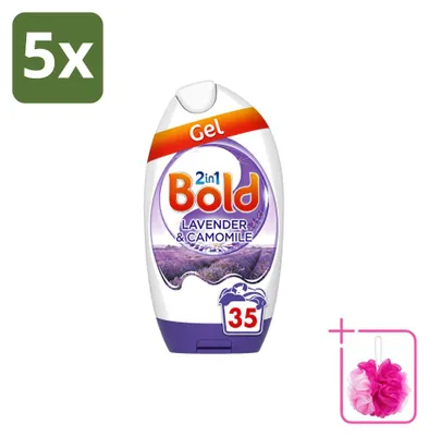 Produktbild von 5 x BOLD 2-in-1 Waschgel Lavendel und Kamille - Sparpackung - 5 Stücke