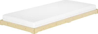 Produktbild von Studentenbett Bodenbett Futon extra niedriges Bett für Mansardenzimmer 90x200 Fichte Tanne geölt V-60.47-09Rollrost und Matratze inkl.