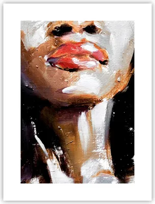 Produktbild von Poster - Poster ohne Rahmen - Öl Mund Frau - 30x40 cm - Wand Bild - Wanddeko - Wandbilder - Kunstposter - Wandposter - Bilder - Kunstdruck - Wanddekoration - Wandbild - P2XPA30x40-4724