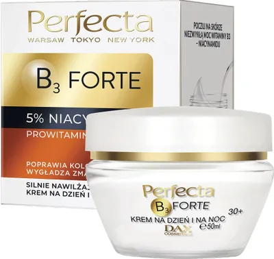 Zdjęcie produktu dla Perfecta B3 Forte Silnie nawilżający krem na dzień i na noc 30+ z 5% niacynamidem, 50 ml