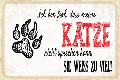 Produktbild von vianmo Blechschild 20x30 cm bin froh, dass Katze nicht sprechen kann