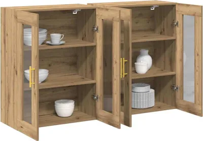 Immagine prodotto di vidaXL Armadi a muro, 2 pezzi, rovere Artisan, 69,5 x 34 x 90 cm