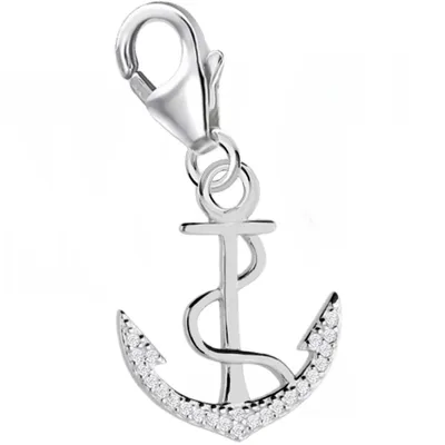 Anker mit Seil Charm-Anhänger - Maritimer Charme Echtschmuck