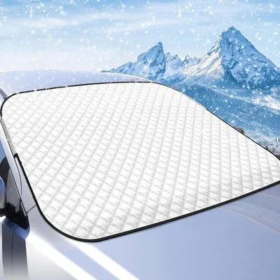 Produktbild von Unyqoos® Windschutzscheibenabdeckung 140 x 100 cm – faltbare Frontscheiben‑Abdeckung aus doppellagiger Aluminiumfolie, Schutz vor Schnee, Eis & Frost für Pkw/SUV