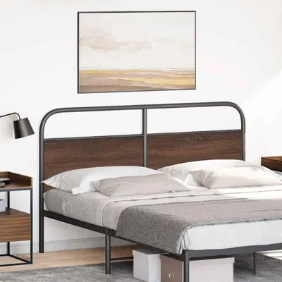 Produktbild von vidaXL Ersatz-Kopfteil Braun Eichen-Optik 160 cm Stahl und Holzwerkstoff
